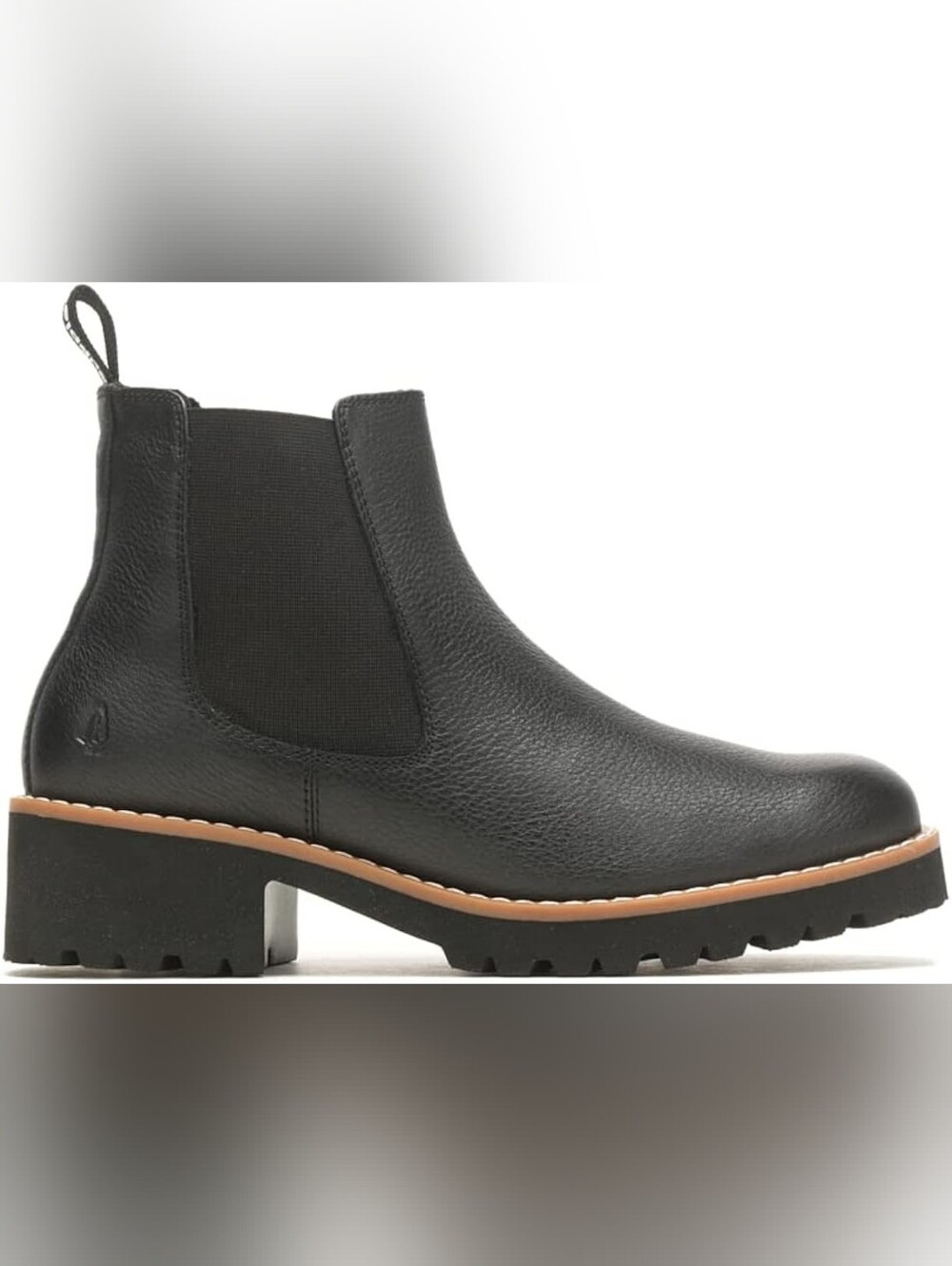 Hush Puppies Black Leather Chelsea Boot - Classic Slip-On Style